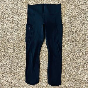 Athleta Velocity Stash Cropped Leggings Black size Small